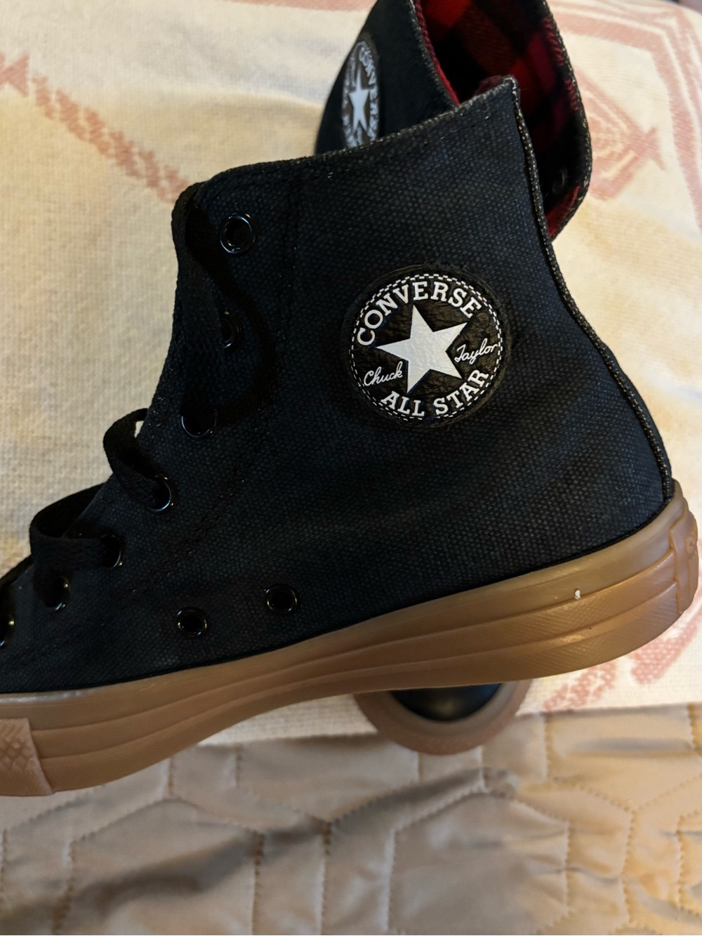 Converse High Top Sneakers in Black with Gum Sole